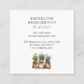 Herbalist Planten Waterverf Vierkante Visitekaartje (Achterkant)