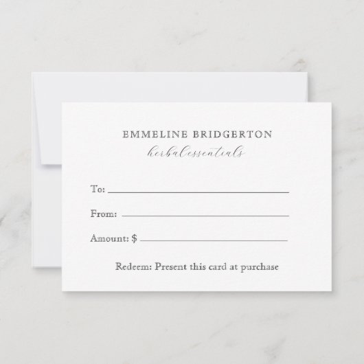 Herbalist Product Gift Certificate (Achterkant)