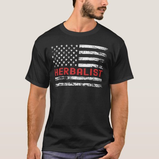 Herbalist USA Flag Profession Retro Job Title T-shirt (Voorkant)