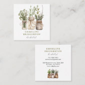 Herbalist Waterverf Vierkante Visitekaartje (Voorkant / Achterkant)