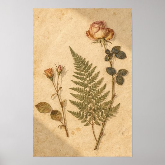 Herbarium Cottagecore Kunstprint Poster (Voorkant)