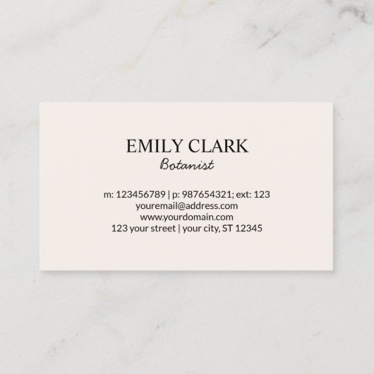  Herbarium Groen Plant verlaat Visitekaartje Contactkaartje (Achterkant)
