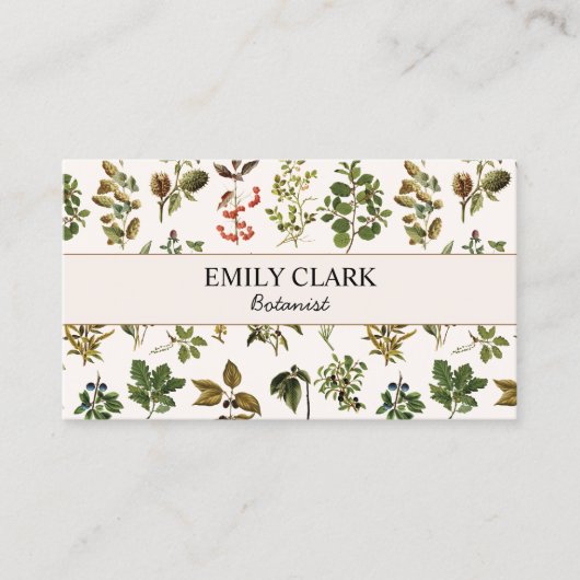  Herbarium Groen Plant verlaat Visitekaartje Contactkaartje (Voorkant)