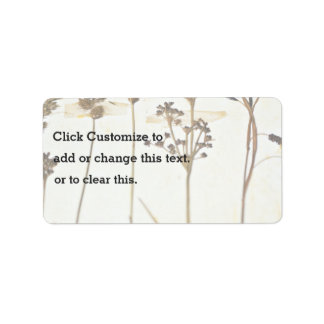 Herbarium op wit etiket