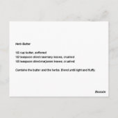 Herbed Butter Recipe Briefkaart (Achterkant)