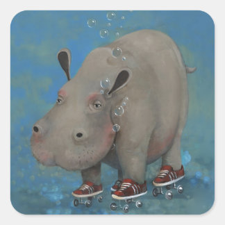 Herbert de Hippo Vierkante Sticker