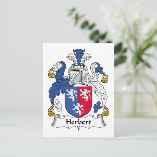 Herbert Family Crest Briefkaart (Staand voorkant)