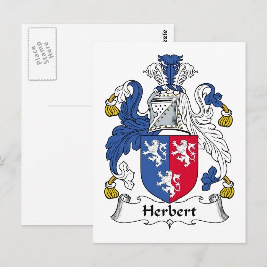 Herbert Family Crest Briefkaart (Voorkant / Achterkant)