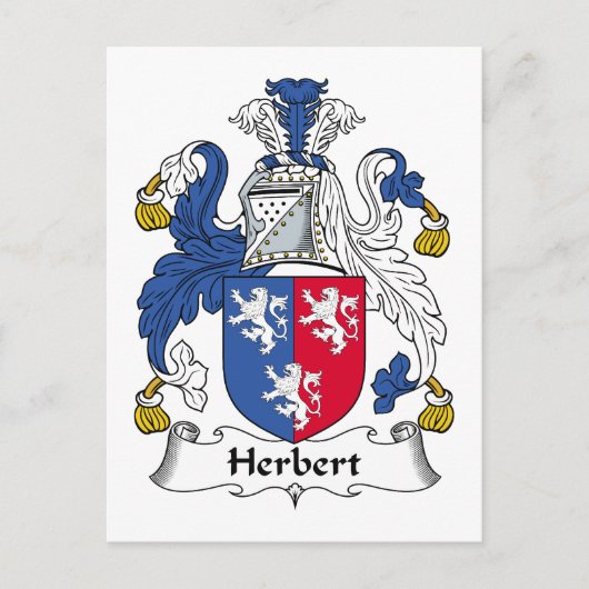 Herbert Family Crest Briefkaart (Voorkant)