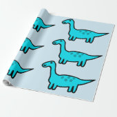 Herbert het blauwe dinosaurus inpakpapier (Uitgerold)