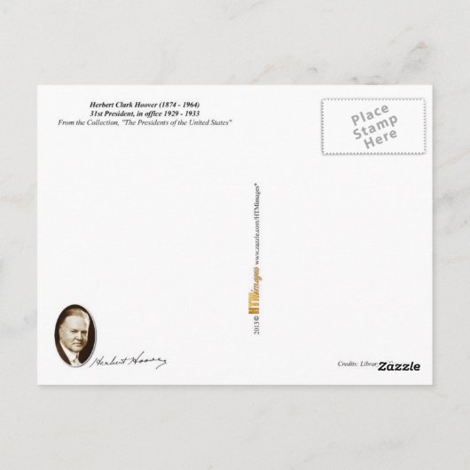 Herbert Hoover - 31ste President van de VS Briefkaart (Achterkant)