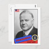 Herbert Hoover Baseball Card Briefkaart (Voorkant / Achterkant)