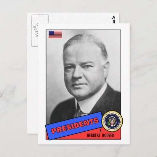 Herbert Hoover Baseball Card Briefkaart (Voorkant / Achterkant)