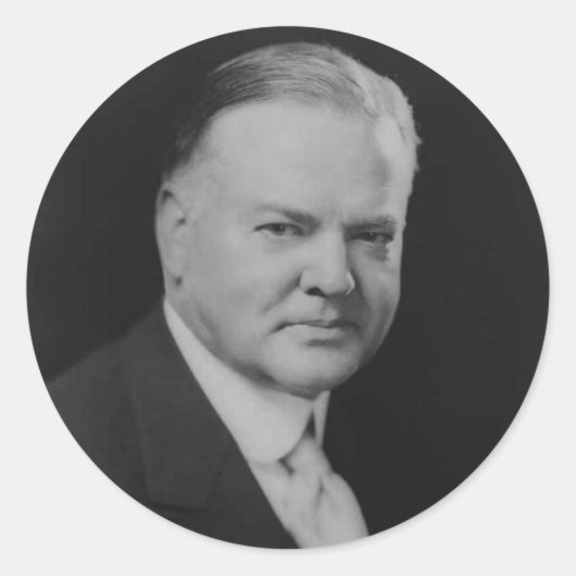 Herbert Hoover Ronde Sticker (Voorkant)