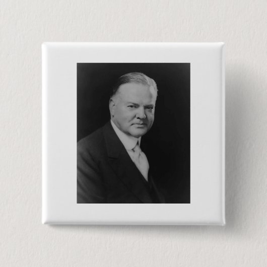 Herbert Hoover Vierkante Button 5,1 Cm (Voorkant)