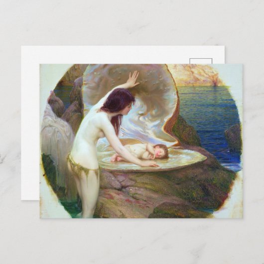 Herbert James Draper - A Water Baby 1900 Briefkaart (Voorkant / Achterkant)