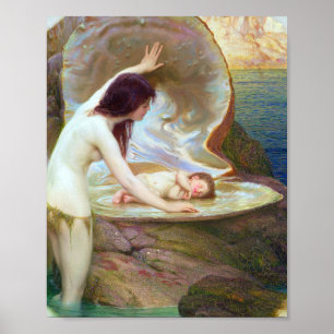 Herbert James Draper - A Water Baby 1900 Poster