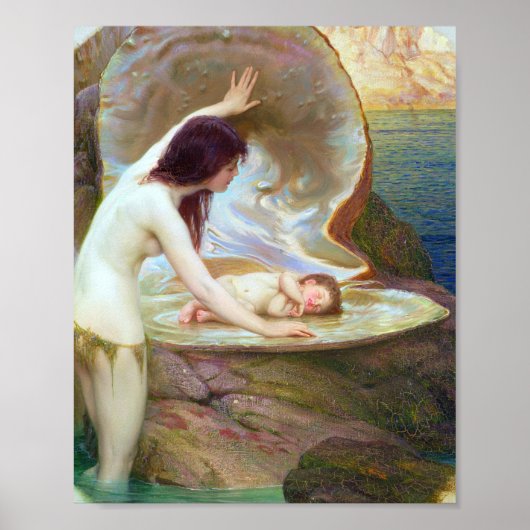 Herbert James Draper - A Water Baby 1900 Poster (Voorkant)