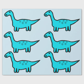 Herbert the Blue Dinosaur Wrapping Paper Cadeaupapier