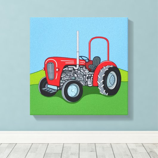 Herbert the Tractor Canvas Afdruk (Insitu (Houten vloer))