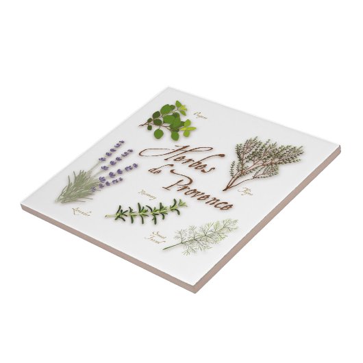 Herbes de Provence Ceramic Tile Tegeltje (Zijkant)
