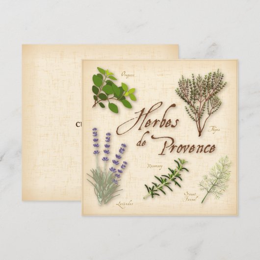 Herbes de Provence Flat Card (Voorkant / Achterkant)