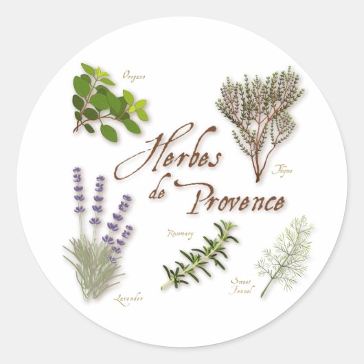 Herbes de Provence Round Sticker (Voorkant)