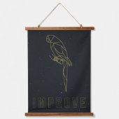 Herbevestiging poster origami parrot. hangend wandkleed (Voorkant)