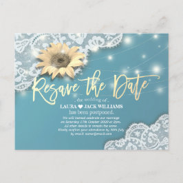 Herbewaar de Date Wedding Postponement Sunflower Aankondigingskaart