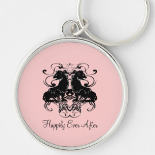 Herbewerking van vintage leeuwen met krullen sleutelhanger