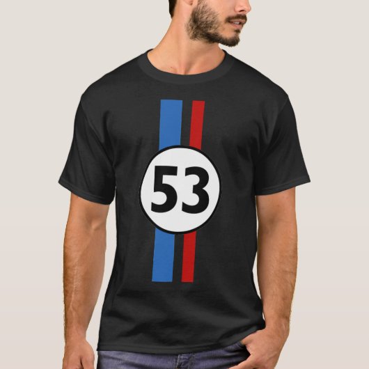 Herbie 53  Racing Car 1963 Circle Logo 2   T-shirt (Voorkant)