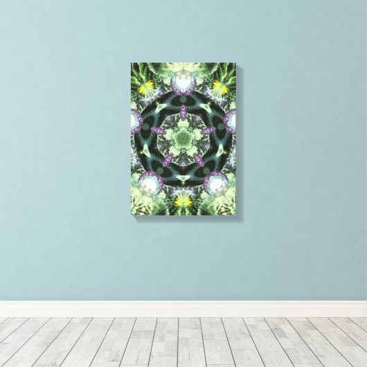 Herbilicieuze geometrie Fractal Mandala gevlekt ka Canvas Afdruk (Insitu (Houten vloer))