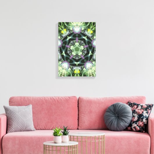 Herbilicieuze geometrie Fractal Mandala gevlekt ka Canvas Afdruk (Insitu (Woonkamer))