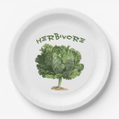 Herbivoor Kale Vegan Vegetarisch Papieren Bordje (Voorkant)