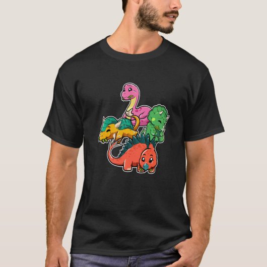 Herbivore Dinosaurs Triceratops Apatosaurus Stegos T-shirt (Voorkant)