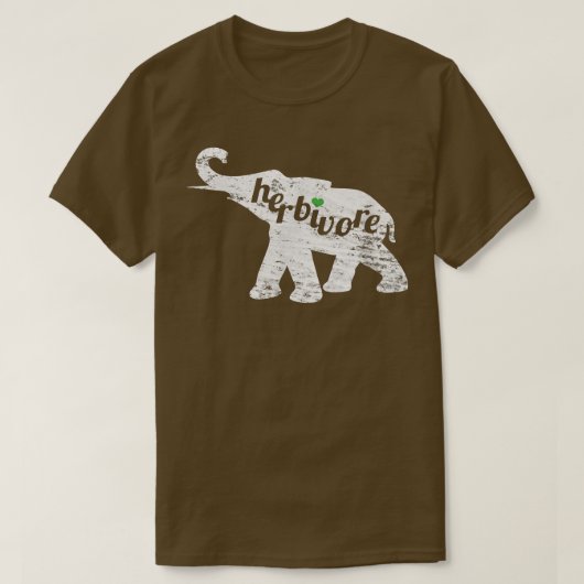 HERBIVORE Elephant Love Vegan Geïnspireerd apparel T-shirt (Design voorkant)