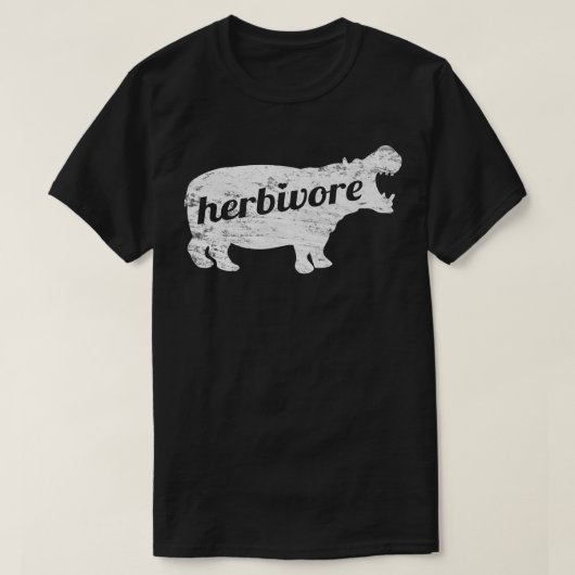 HERBIVORE Hippopotamus Eat Veg Vegan Geïnspireerd  T-shirt (Design voorkant)