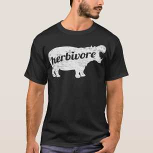 HERBIVORE Hippopotamus Eat Veg Vegan Geïnspireerd T-shirt