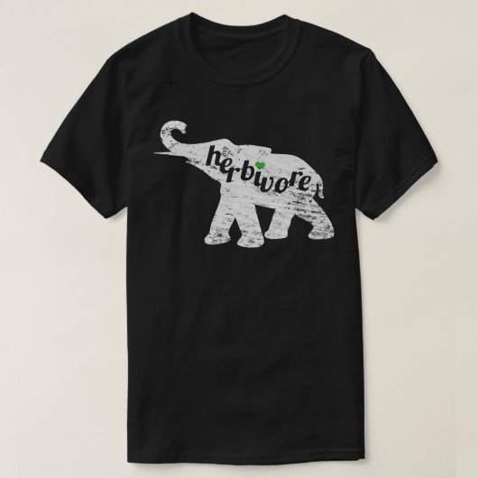 HERBIVORE Love Elephant Vegan Eat Veg Geïnspireerd T-shirt (Design voorkant)