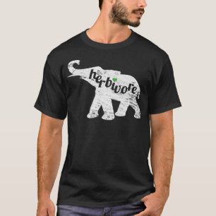 HERBIVORE Love Elephant Vegan Eat Veg Geïnspireerd T-shirt