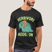 Herbivore Mode: ON Vegan Dino T-shirt (Voorkant)