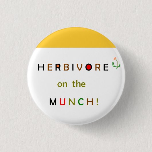 Herbivore op de Munch-Button Ronde Button 3,2 Cm (Voorkant)