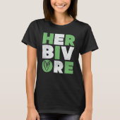 Herbivore Powered by plants Vegan Veganism Vegetar T-shirt (Voorkant)