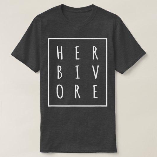 Herbivore-test in een vierkant bakje voor veganenv t-shirt (Design voorkant)