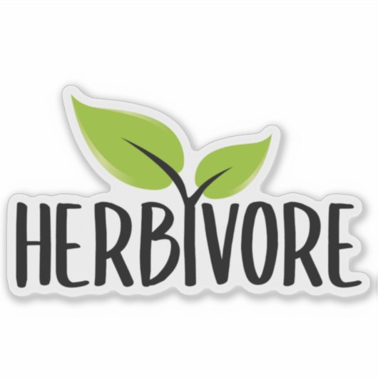 Herbivore, Vegan Sticker (Voorkant)