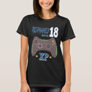 Herboren Met 18 Xp Videospeler 18e Verjaardag Gif T-shirt