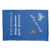 Herbruikbaar Hanukkah Gift Wrap - Bag Blue en Whit Kussensloop (Voorkant)