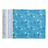 Herbruikbaar Hanukkah Gift Wrap - Bag Blue en Whit Kussensloop (Achterkant)