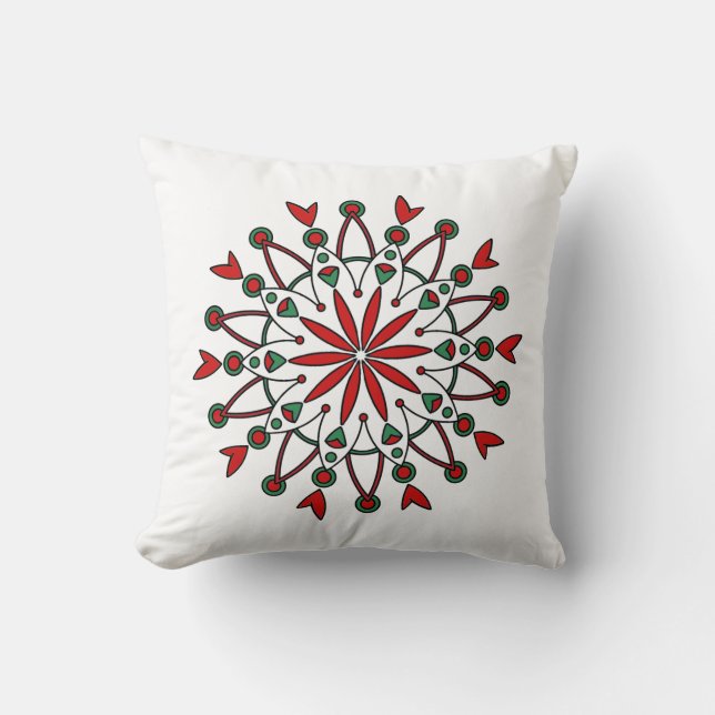 Herbruikbaar kerstmandala PIllow Kussen (Voorkant)