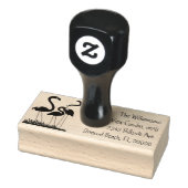 Herbruikbaar retouradres met flamingo's op het gaz rubberstempel (Stempel)